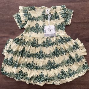 Kate Quinn Forest Print Dress in Green and Cream